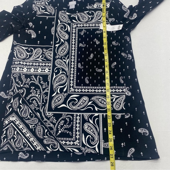 Chico's Women’s NWT Zenergy Bandana Tunic SZ 1 (8/10) Black/White 3/4 SL - Picture 11 of 14